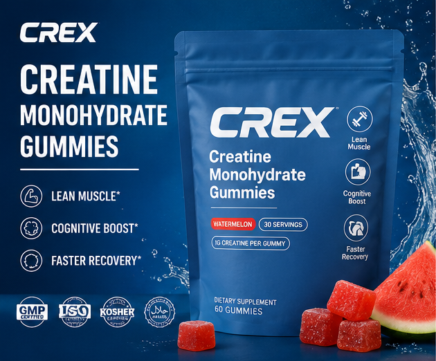 CREX Pre Workout Supplement Creatine Monohydrate Energy Gummy Creatine Gummies For Muscle Growth