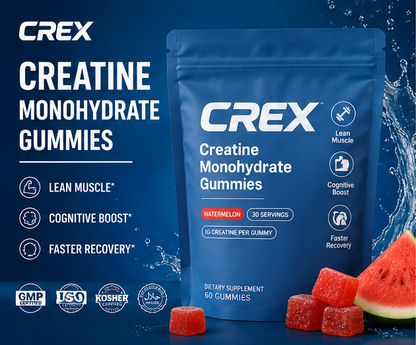 CREX Pre Workout Supplement Creatine Monohydrate Energy Gummy Creatine Gummies For Muscle Growth