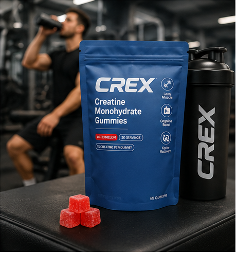 CREX Pre Workout Supplement Creatine Monohydrate Energy Gummy Creatine Gummies For Muscle Growth