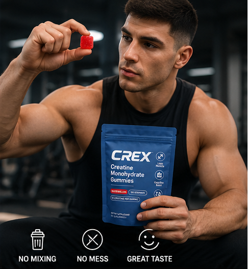 CREX Pre Workout Supplement Creatine Monohydrate Energy Gummy Creatine Gummies For Muscle Growth