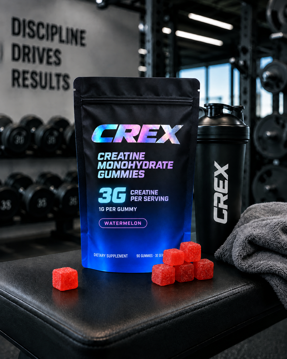 CREX Creatine Gummies — 3g Creatine Monohydrate, 30 Servings
