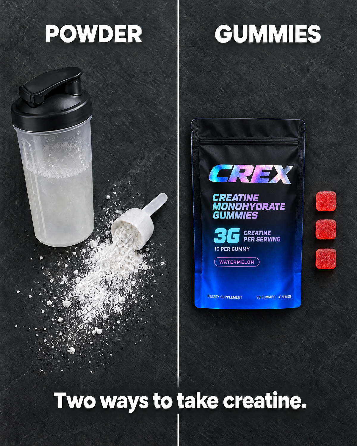 CREX Creatine Gummies — 3g Creatine Monohydrate, 30 Servings