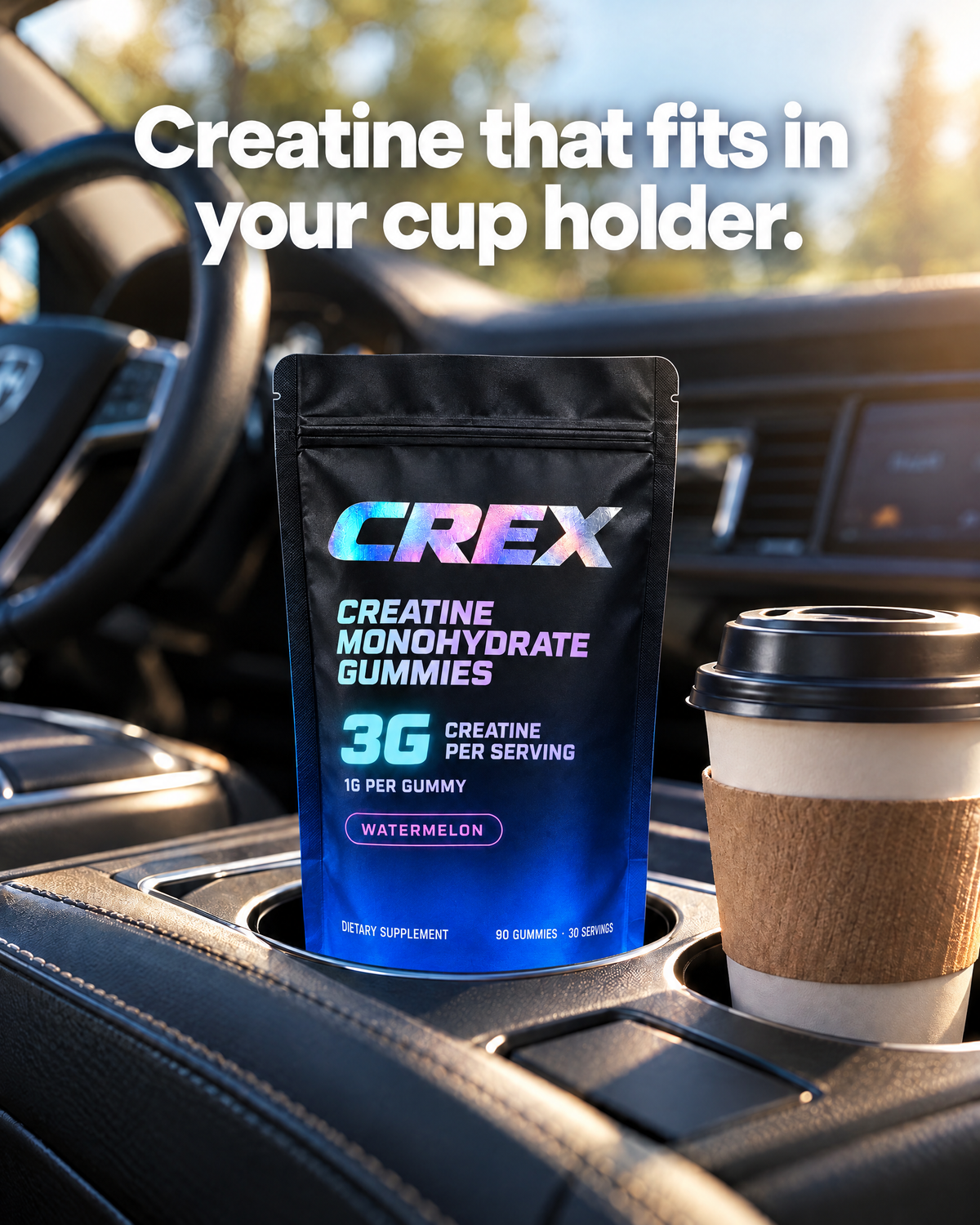 CREX Creatine Gummies — 3g Creatine Monohydrate, 30 Servings